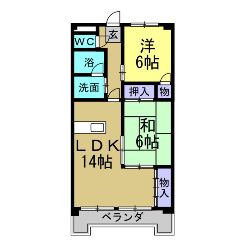 SOLE加木屋(2LDK/2階)の間取り写真