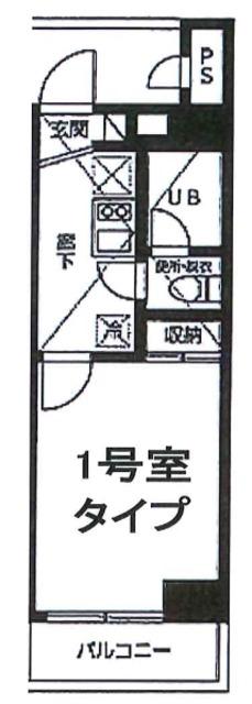 フラット浦和(1K/7階)の間取り写真