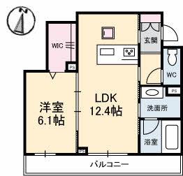 シャーメゾン ベテルギウス(1LDK/2階)の間取り写真