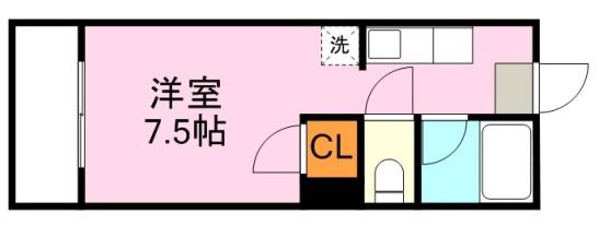 アビターレ下荒田I(ワンルーム/5階)の間取り写真
