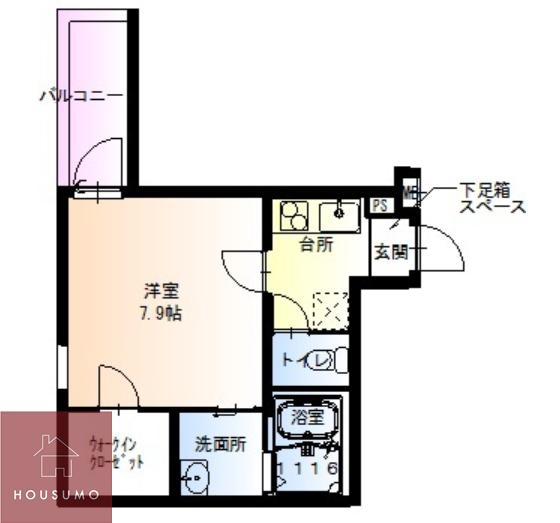 フジパレス庄内東町(1K/3階)の間取り写真