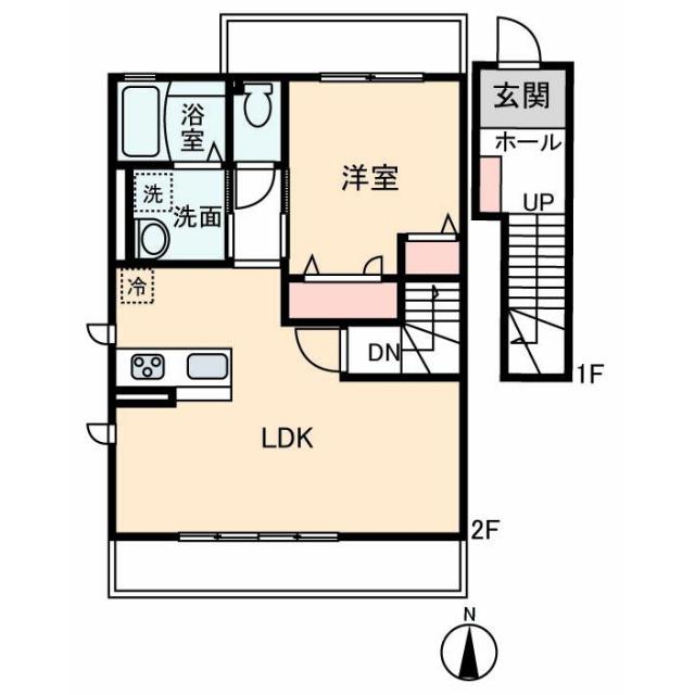 トムトムハウス(1LDK/2階)の間取り写真