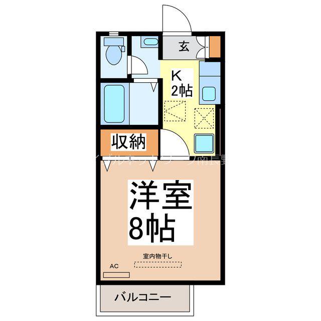 シティハイム A棟(1K/1階)の間取り写真