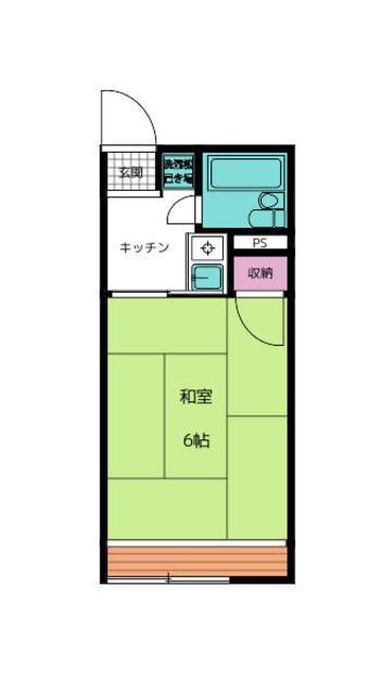 サンハイム・ムロ(1K/2階)の間取り写真