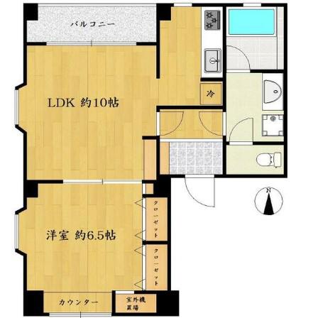 エスタ―南麻布(1LDK/4階)の間取り写真