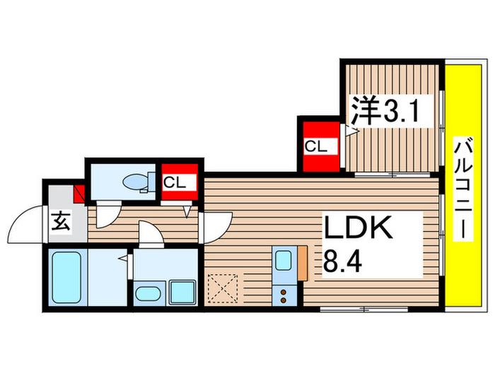 BESTSTAGE四街道I(1LDK/1階)の間取り写真