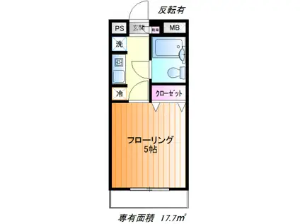 ピエール堀之内(1K/2階)の間取り写真