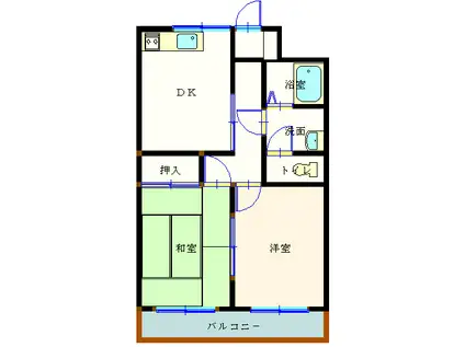 あけぼのマンションA棟(2DK/2階)の間取り写真
