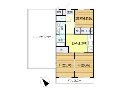 サルドセジュール(3DK/3階)の間取り写真