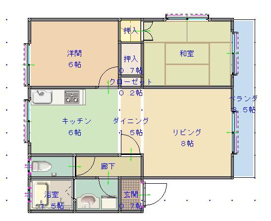 フローラ大塚(2LDK/1階)の間取り写真