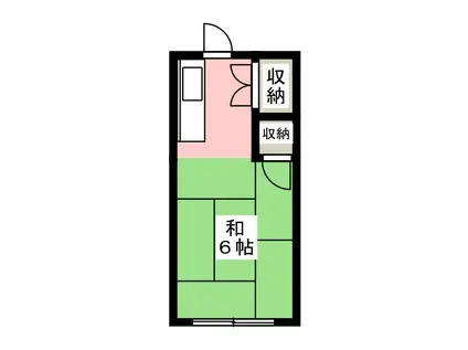 梶原荘(ワンルーム/2階)の間取り写真