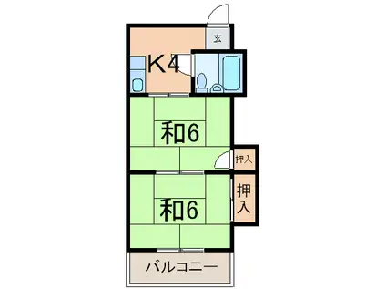 みなづきハイツ(2K/1階)の間取り写真