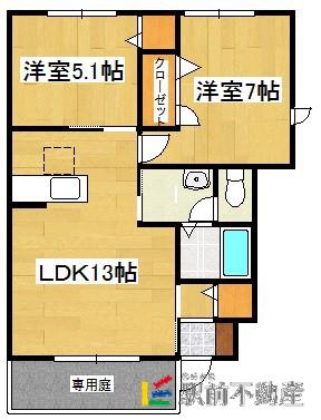 シャーメゾン本郷B棟(2LDK/1階)の間取り写真