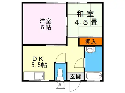 寿アパート(2DK/2階)の間取り写真