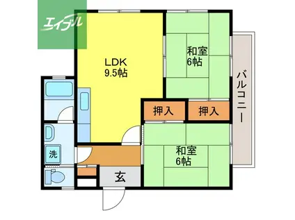 グランドメール清水(2LDK/2階)の間取り写真