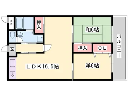 メゾンやすむろI(2LDK/2階)の間取り写真