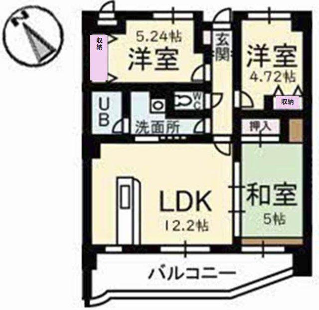 カーサ古江(3LDK/2階)の間取り写真