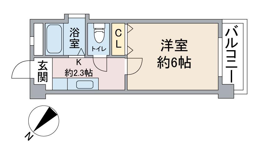 大丸マンション(1K/2階)の間取り写真