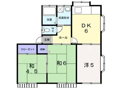 メゾンソレイユ(3DK/1階)の間取り写真