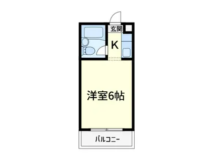 松ヶ丘エンビィハイム(1K/2階)の間取り写真
