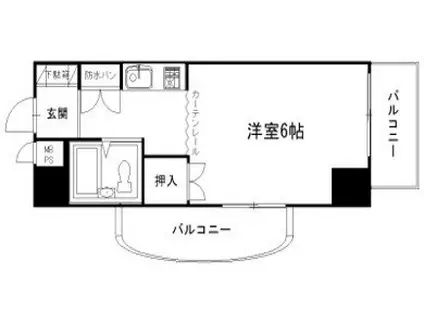 キャッスルマンション熊谷(ワンルーム/5階)の間取り写真