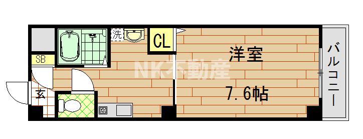 ハイツレバランス(1K/2階)の間取り写真
