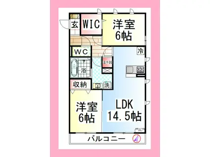 DL ルーフハウスA (2LDK/3階)の間取り写真