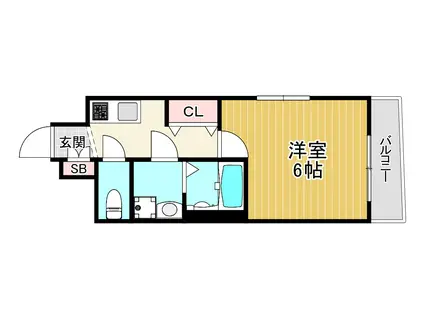 クレアート北大阪レヴァンテ(1K/14階)の間取り写真