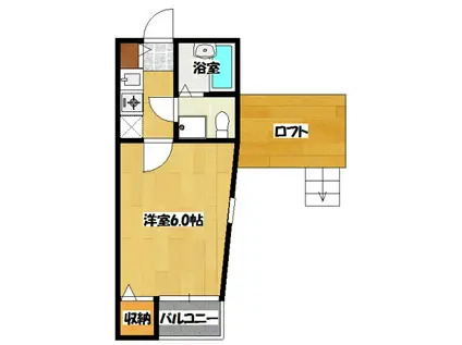 コンフォート所沢(1K/2階)の間取り写真