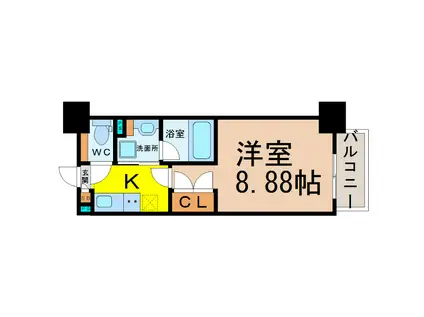 タウンライフ朝岡(1K/7階)の間取り写真