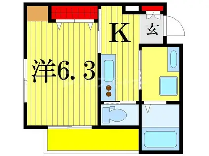 GRACE TATEISHI(1K/1階)の間取り写真