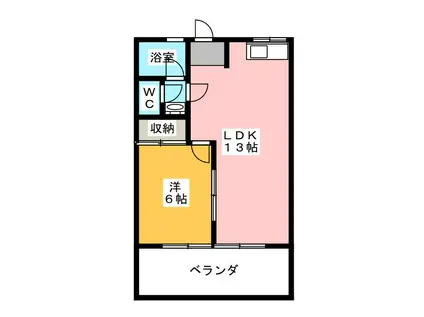 杉浦アパート(1LDK/2階)の間取り写真