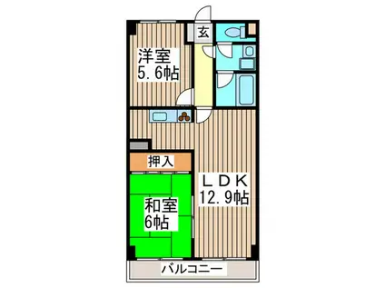 アベニュー弐番館(2LDK/3階)の間取り写真
