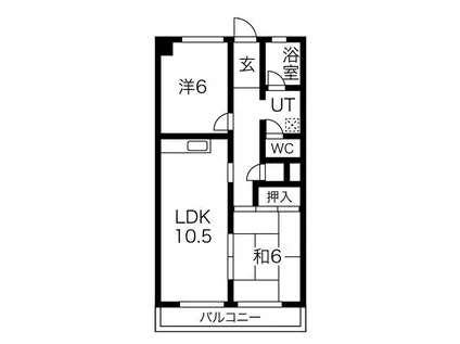 グリーンサイドヨシタカB(2LDK/2階)の間取り写真