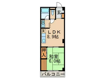 GYC宇美(1LDK/5階)の間取り写真