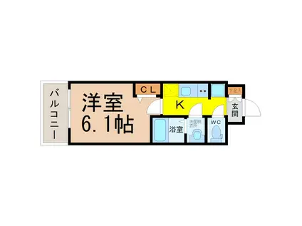 プレサンス太閤通ファシール(1K/2階)の間取り写真