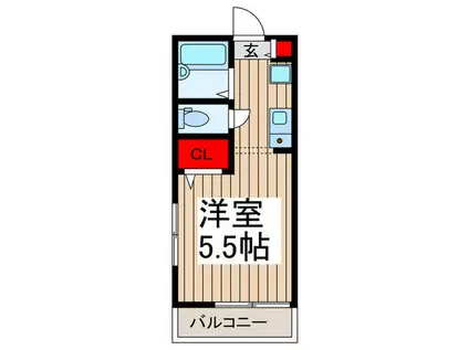 メルディア与野本町IIA(ワンルーム/1階)の間取り写真