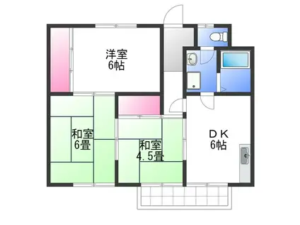 福本ハイツI(3DK/1階)の間取り写真