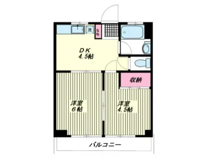 豊川マンション(2DK/7階)の間取り写真