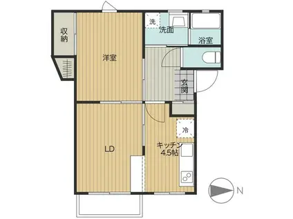 コーポCITY3(1LDK/2階)の間取り写真