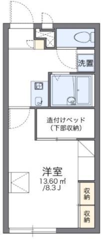 レオパレス眉山南(1K/2階)の間取り写真