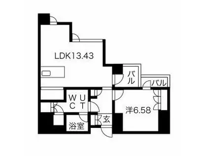 INFINITY22(1LDK/7階)の間取り写真