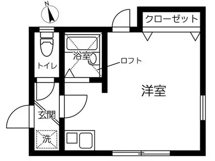 デーハイム元町(1K/2階)の間取り写真