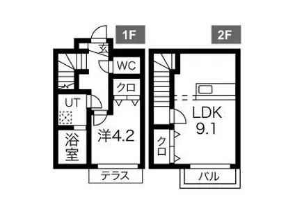 SHIRAKABA-白樺-(1LDK/1階)の間取り写真