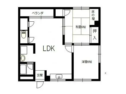 エクセルナカガワ(2LDK/3階)の間取り写真