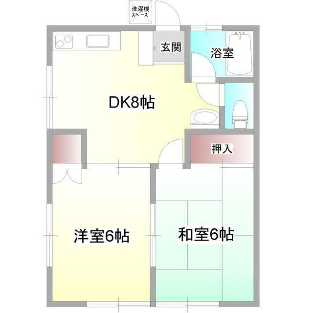 サンハイム椿(2DK/1階)の間取り写真