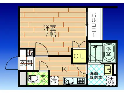 RICH GATE 春日出北(1K/1階)の間取り写真