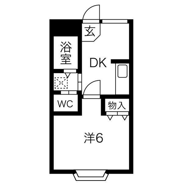 さつきビル(1DK/4階)の間取り写真