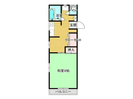 班目グリーンハイツ(1LDK/2階)の間取り写真