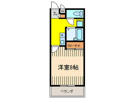 レオネクストパウリスタ(1K/4階)の間取り写真